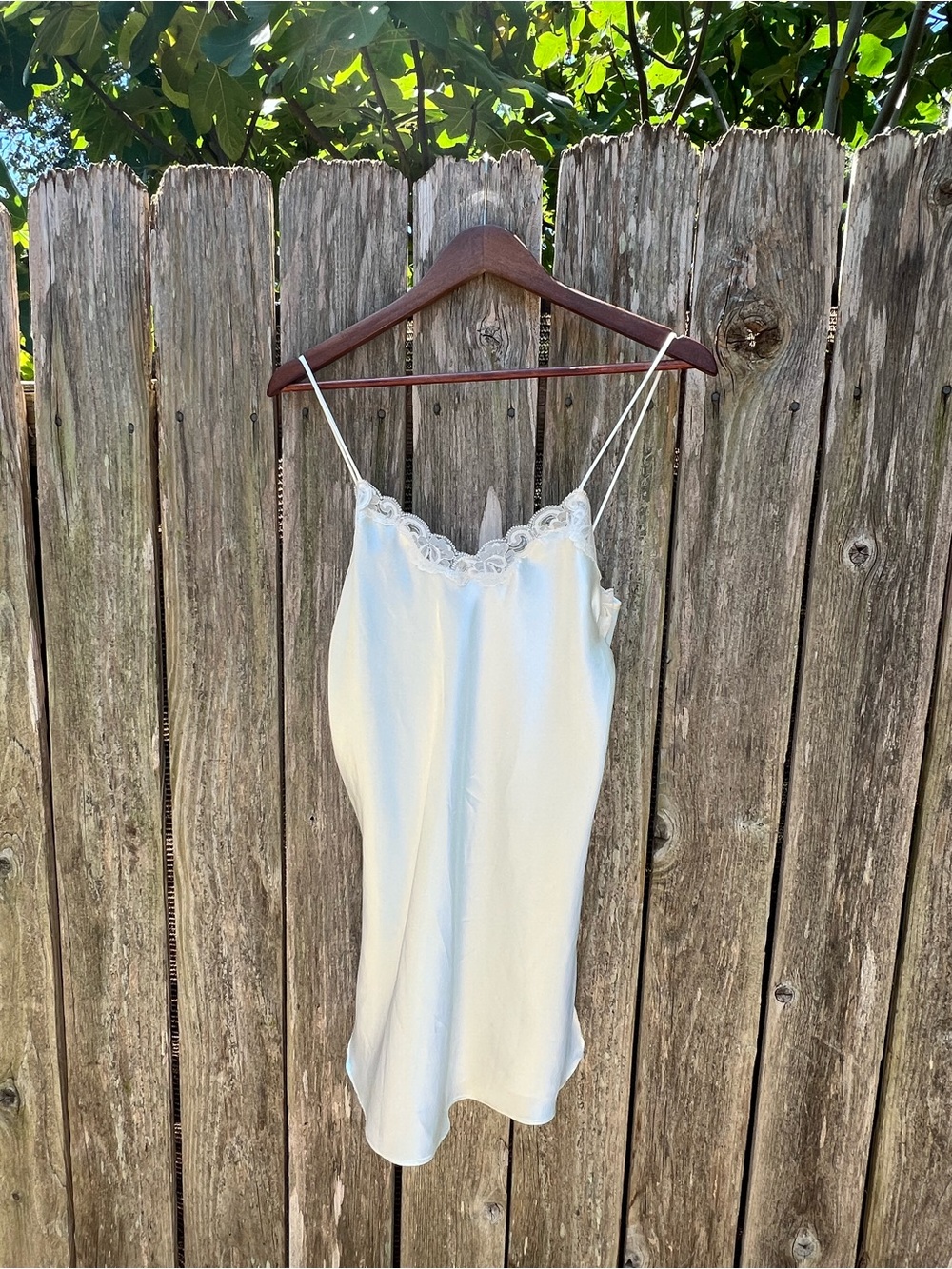 Vintage Cream Lace-Trim Slip Dress - Picture 2 of 5